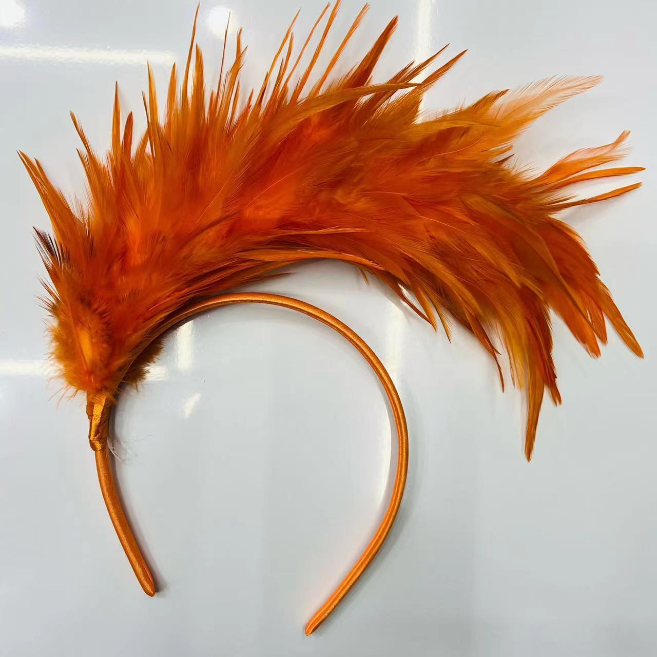 Feather Headband Party Gathering Festival Carnival Ornament Orange - Shop at LoveMi