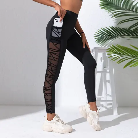 Yoga Primer Plus Size Mesh Stitching Clothes Hip-lift