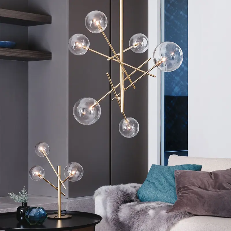 Multi-head Glass Chandelier For The Lobby