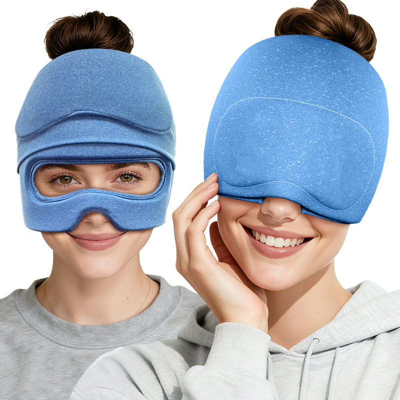 Eye-Opening Hat Eye Mask Set ColdHot Gel Ice Cap - image 4