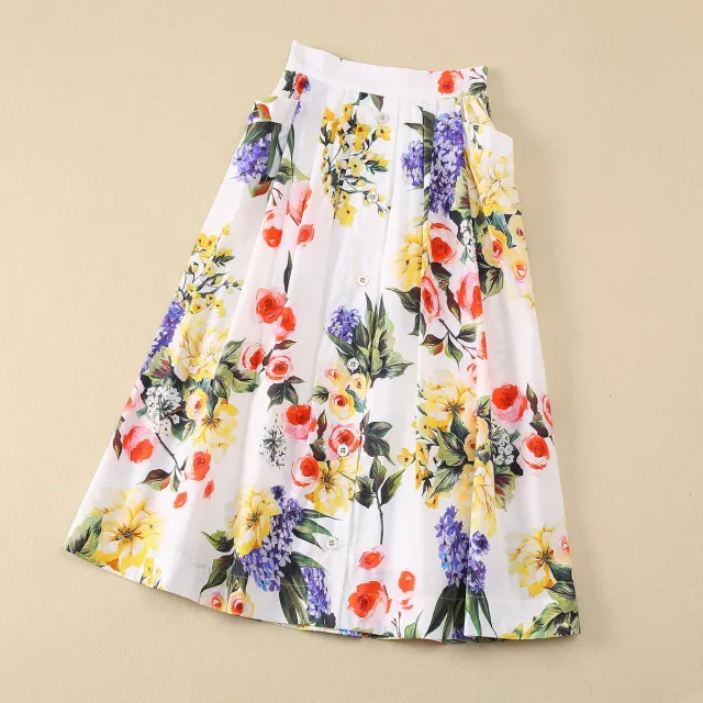 Women's Elastic Back Waist Skirt With Large Pockets White Bottom Skirt - Shop at LoveMi