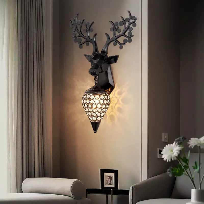 Deer Head Wall Lamp Creative Personalized Antlers