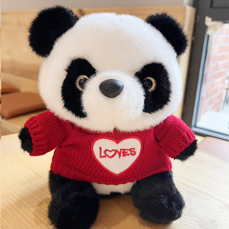 Red Love Sweater Panda