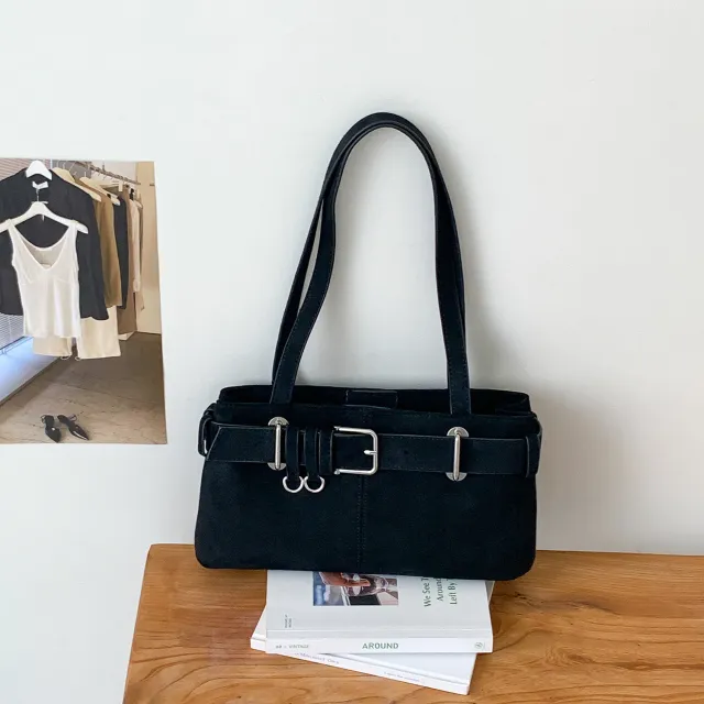Retro Minority Design Autumn And Winter Underarm Bag Black - Shop at LoveMi