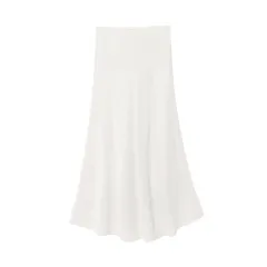 Linen Casual Suit Hanging Neck Casual Top Half Skirt - Skirt-Xs - View 1