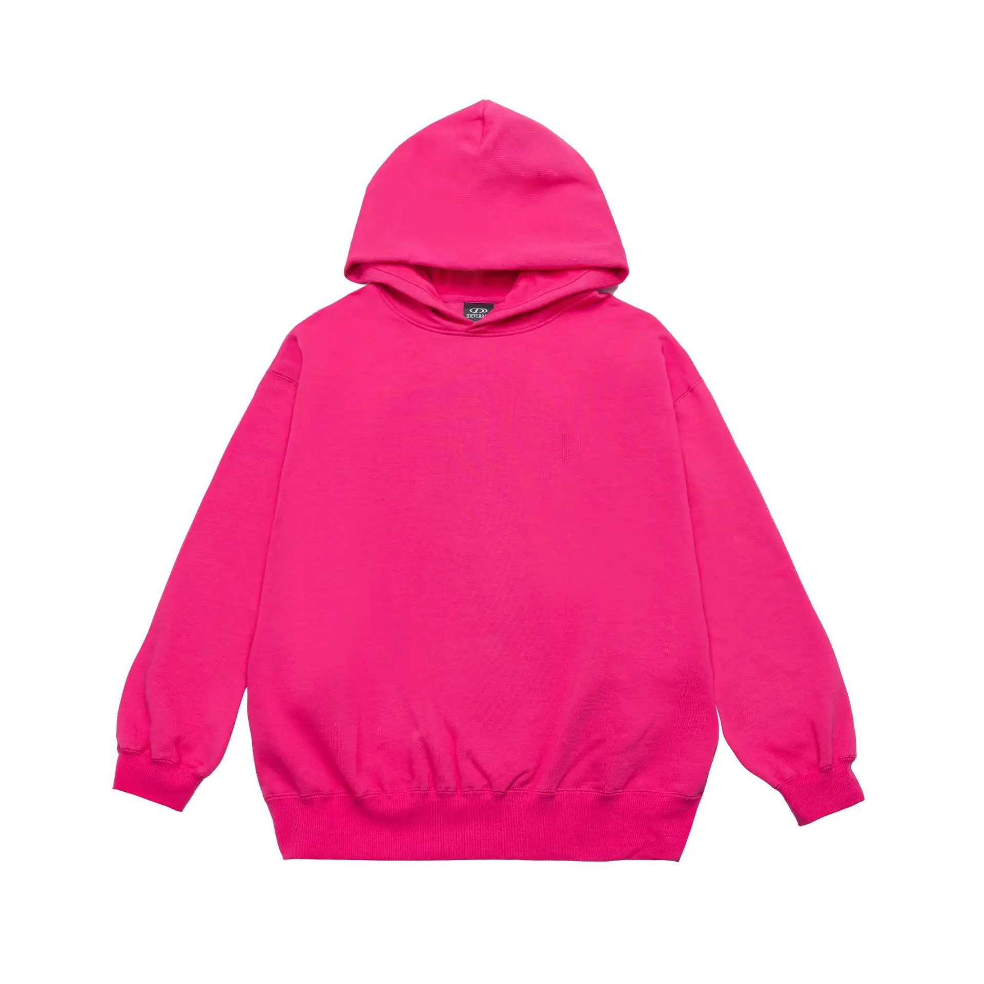 European And American Leisure Solid Color Hooded Loose Sweater Fleece-lined Hooded Coat