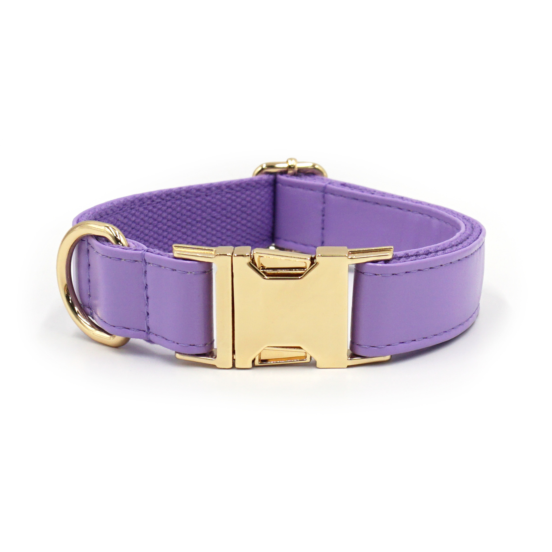 Dark Purple Leather Dog Collar