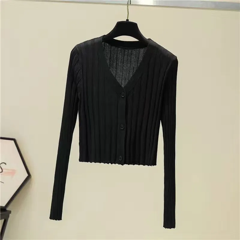 Knitted Shawl Blouse Sweet Waist Trimming - Cardigan Single Piece In Stock