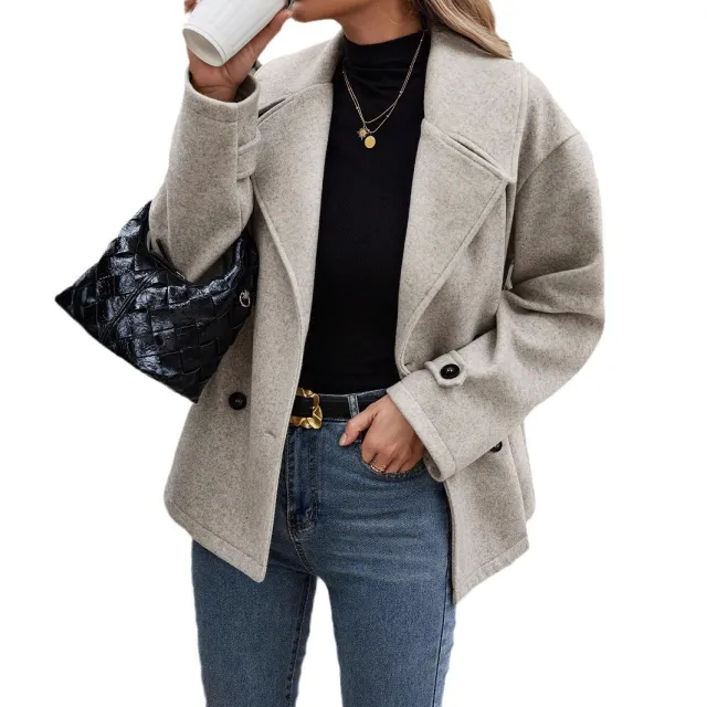 Autumn And Winter New All matchloose Coat Light Gray - Shop at LoveMi