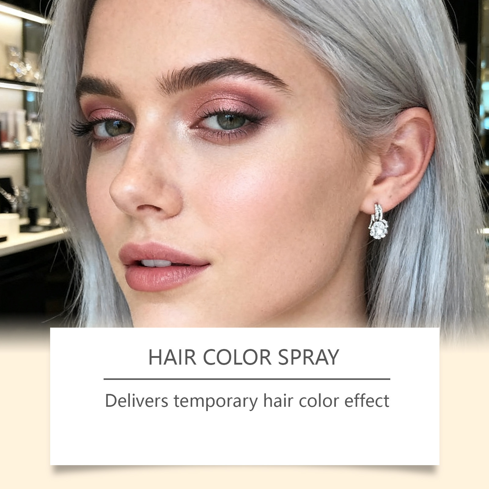 Silver Gray Temporary Hair Color Spray For Even Application Easy To Color And Delivers Moisturizing Shiny Results