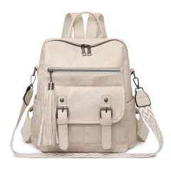 Women's Stylish And Versatile Travel Backpack - Beige - View 1