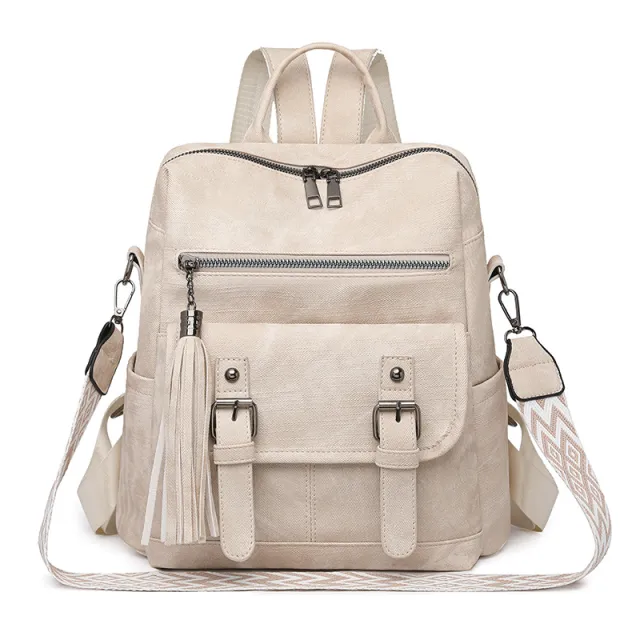 Women's Stylish And Versatile Travel Backpack Beige - Shop at LoveMi