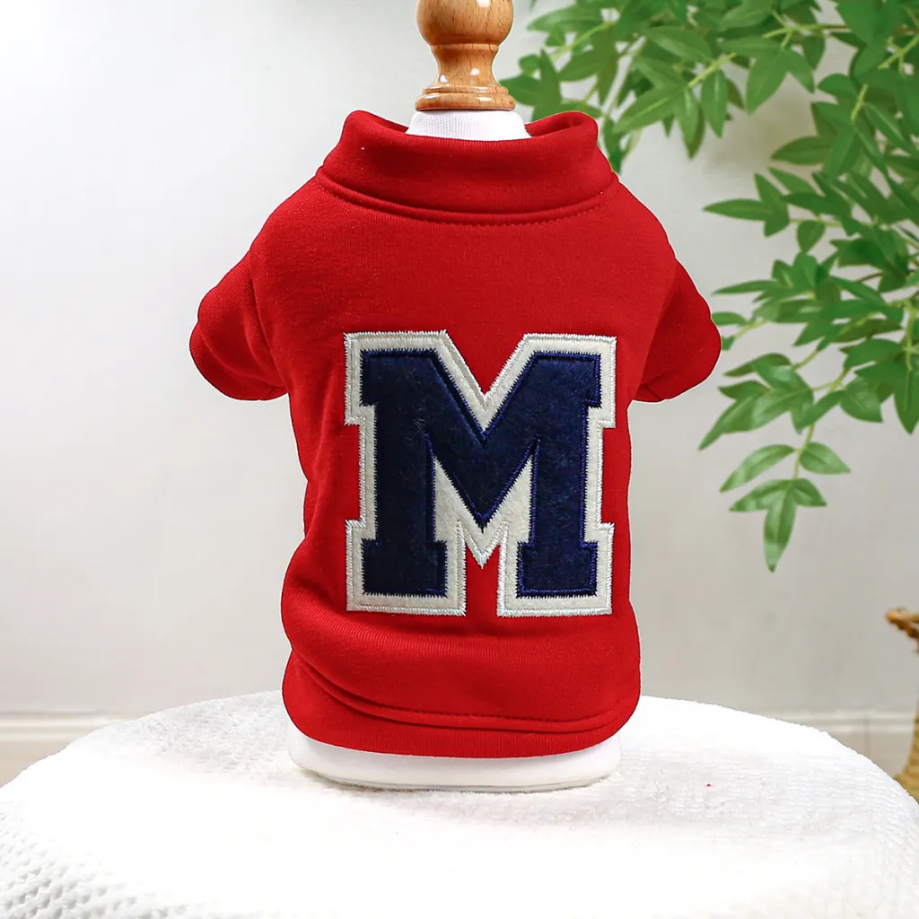 Supply Pet Clothes Teddy Bichon Dog Hoodie Autumn And Winter - Letter M Sweater