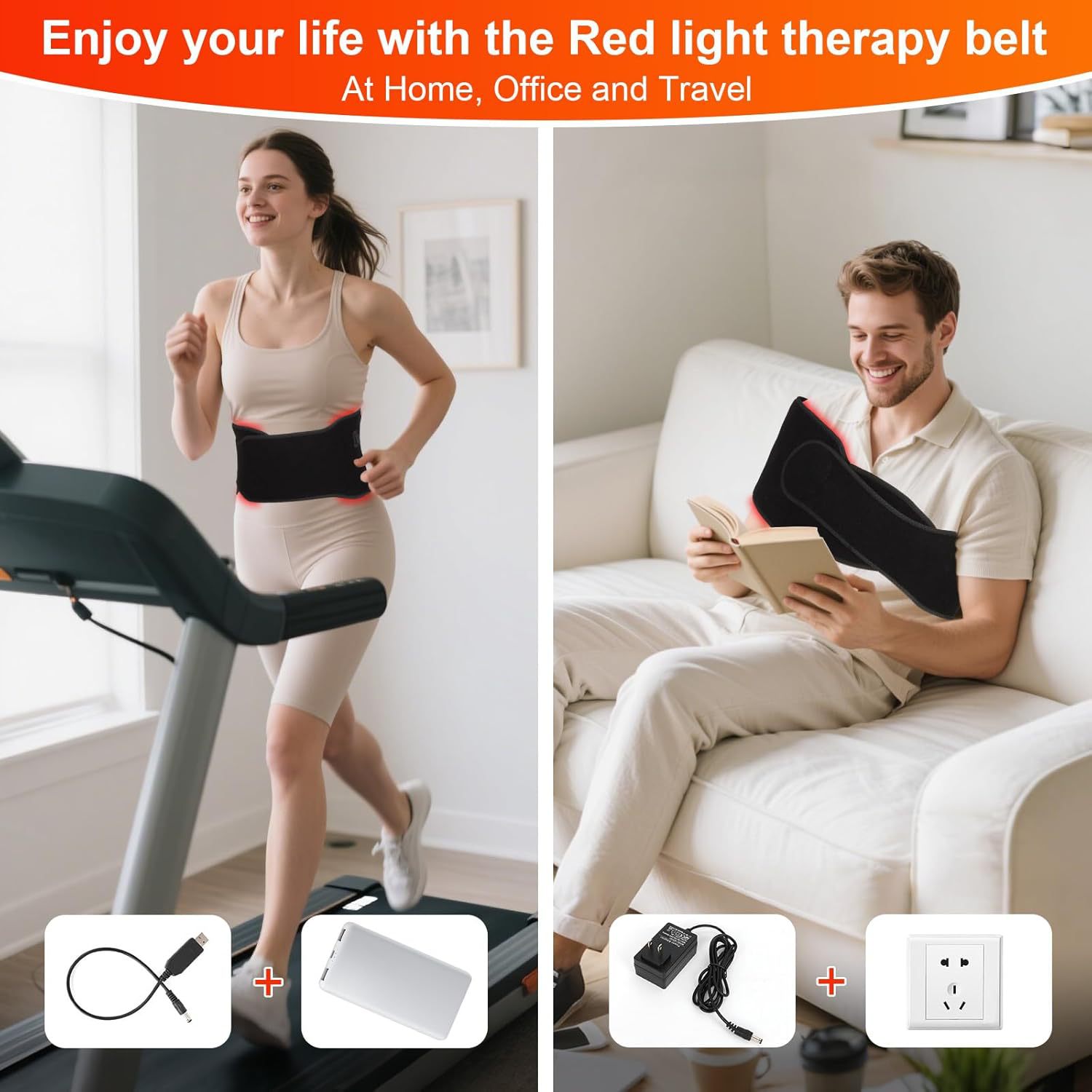 Full-bright Red-light Smart Heating Waist Belt With Wavelength Control