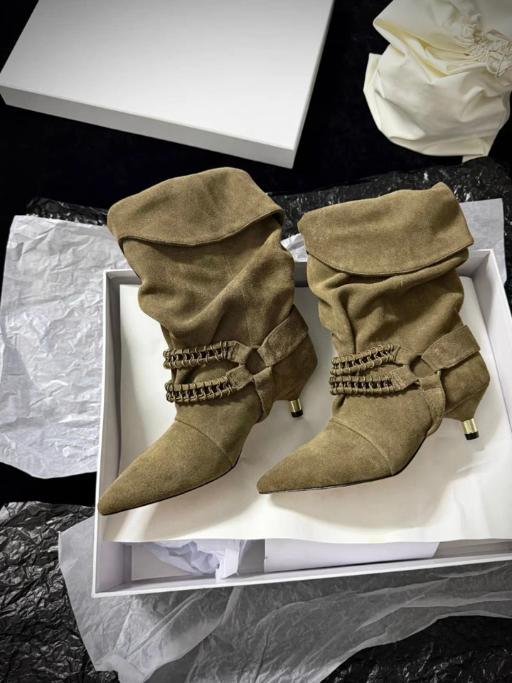 Suede Pointed-Toe Slouch Boots, picture 6 of 6