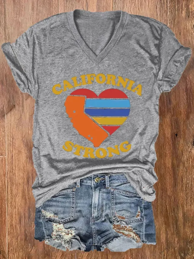 Women's Love V neck Casual Short sleeved Top Llk21 M - Shop at LoveMi