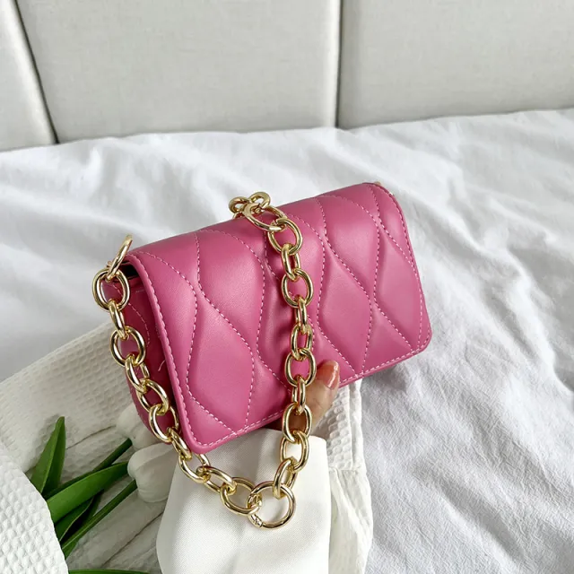 New Fashion Rhombus Chain Small Square Bag Casual All matching Rose - Shop at LoveMi