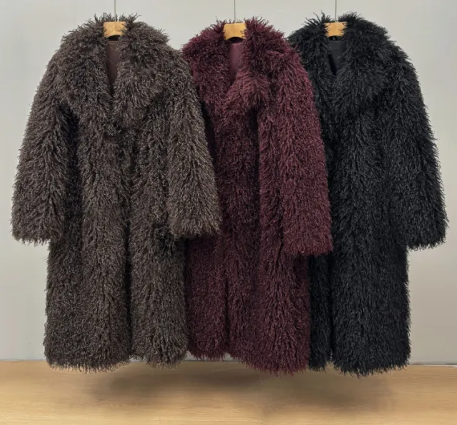 New Overknee Thickened Temperament Long Fur Coat Coffee Color - Shop at LoveMi