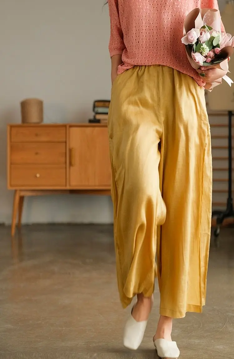 Title 17, High-quality Leisure Hemp Hemp Wide Leg Pants F...