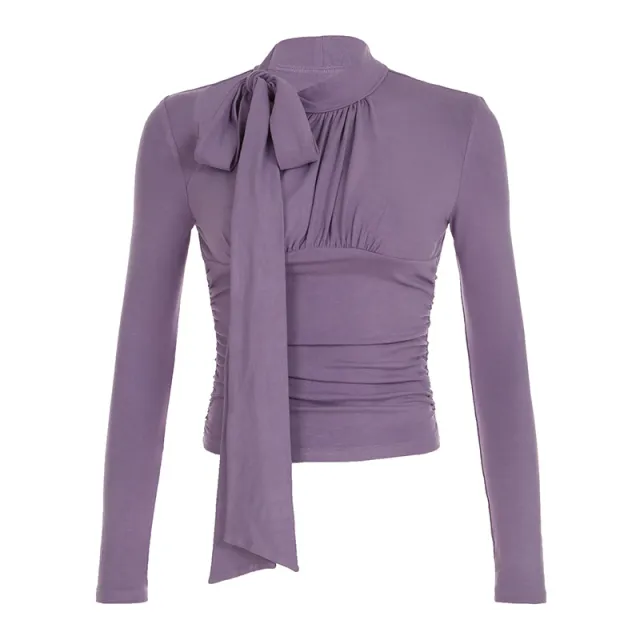 Elegant Suit Design Scarf Sling Purple Top - Shop at LoveMi