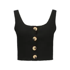 V-neck Nightclub Backless Camisole Lace-up Sleeveless Bottoming Top - Black - View 1