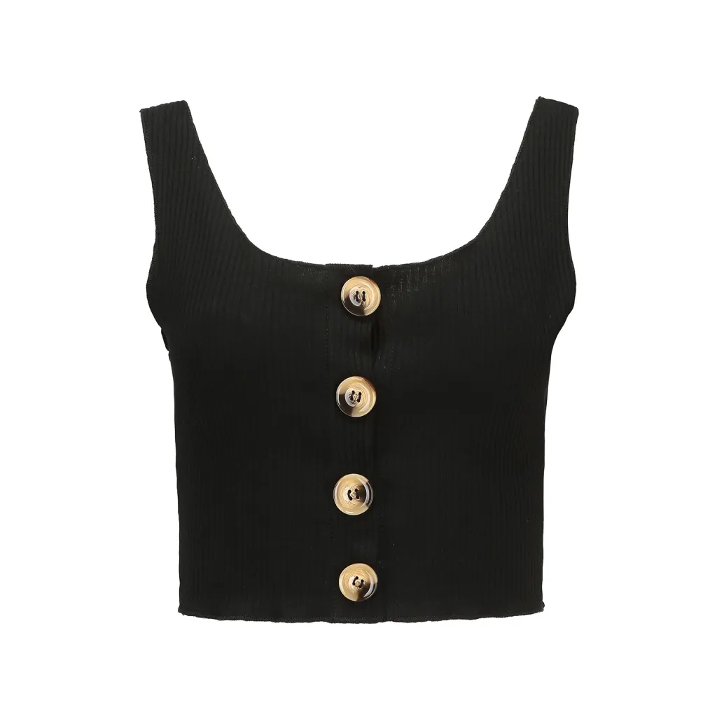 V-neck Nightclub Backless Camisole Lace-up Sleeveless Bottoming Top - Black