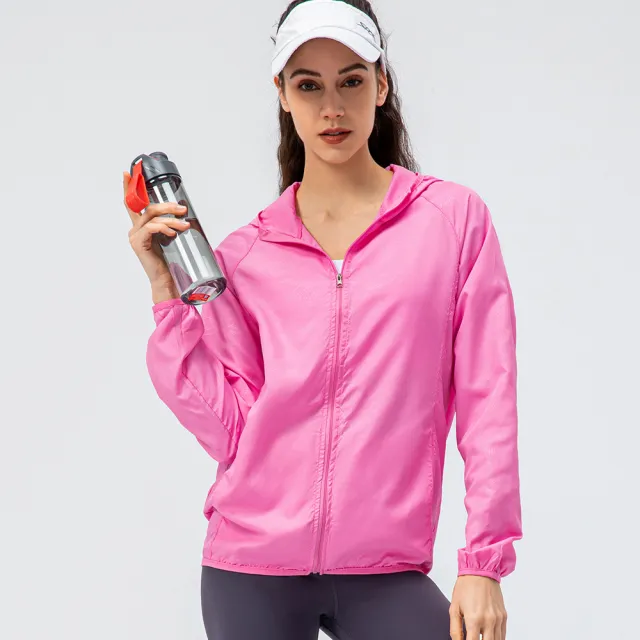 Women's Outdoor Sports Skin Trench Coat Waterproof Windproof Lightweight Breathable Quick drying Pink - Shop at LoveMi