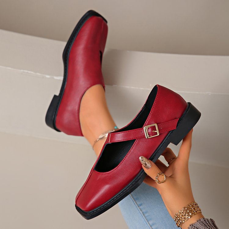 Square-Toe Low-Cut Flats, picture 3 of 6