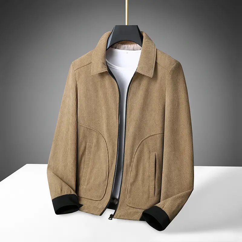 Plus Size Corduroy Thickened Coat Overweight Man Jacket