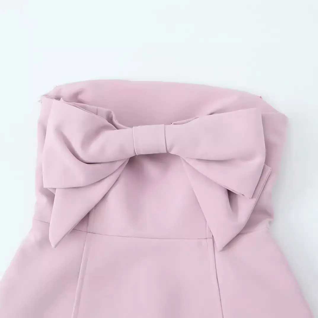Bowknot Decoration Tube Top Short Type Dress