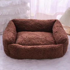 Spring And Summer New Korean Kennel Removable And Washable Four Seasons Universal Cat Nest - Brown Lambswool - View 1