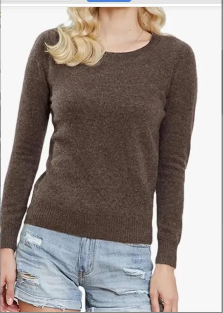 Round Neck Pure Wool Women's Long Sleeve Pullover Loose Sweater Bean Camel - Shop at LoveMi