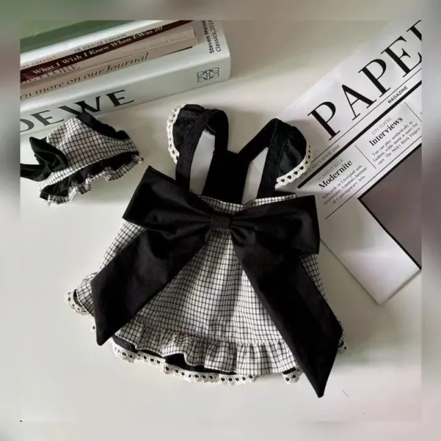 Fashion Pet Plaid Halter Skirt Summer Houndstooth Big Bowknot - Shop at LoveMi