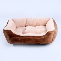 Four Seasons Universal Pet Bed Candy Colour Square Kennel Teddy Pomeranian Mat Cat Nest Pet Bed - Brown - View 1