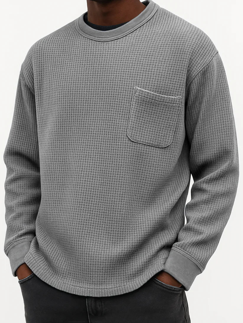 Men's Plus-Size Casual Crew-Neck Long-Sleeve Sweatshirt Top - Image 8
