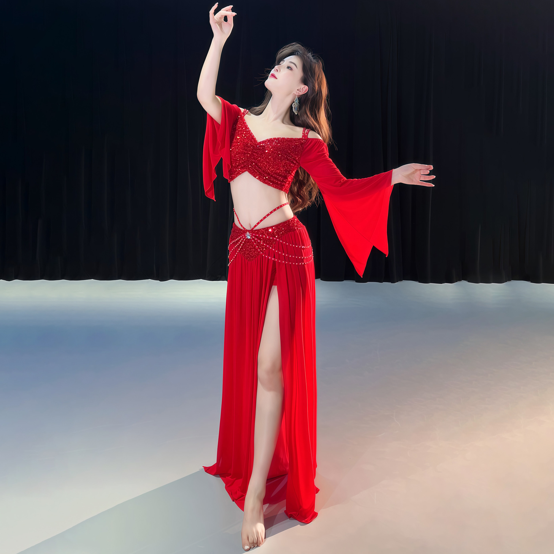 Small Niche Design Belly Dance Costume Sequins - Image 4