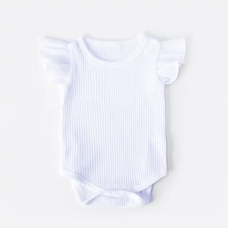 Girls Flounced Sleeve Short Sleeve Triangle Rompers Suit