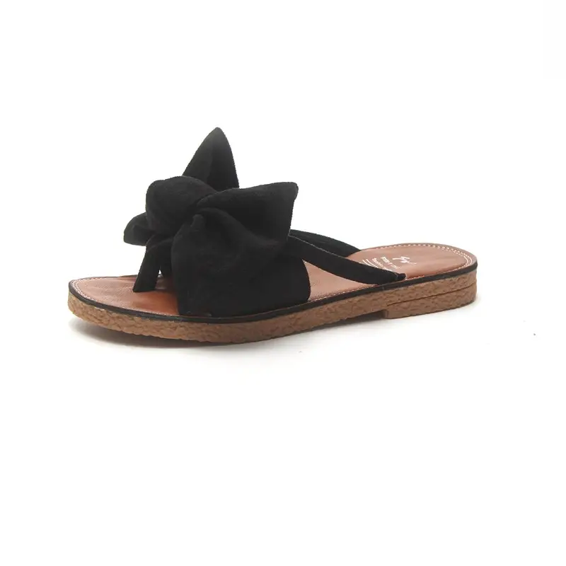 Summer Fashion Outerwear Bow Plywood Slippers Korean