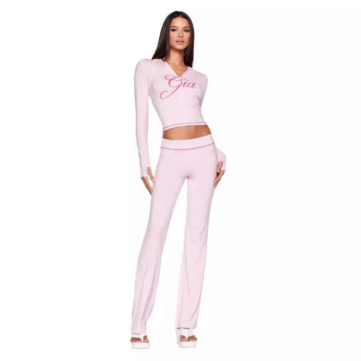 Women's Solid Color Yoga Jacket Trousers Casual Suit