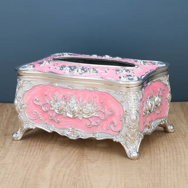 Light Luxury Tissue Retro Cute KTV Hotel Napkin Paper Box Silver Powder - Shop at LoveMi