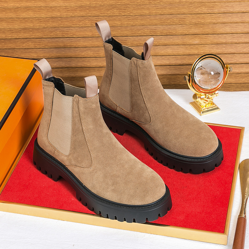 New Autumn Winter Large-size Matte Leather Mens Chukka Boots