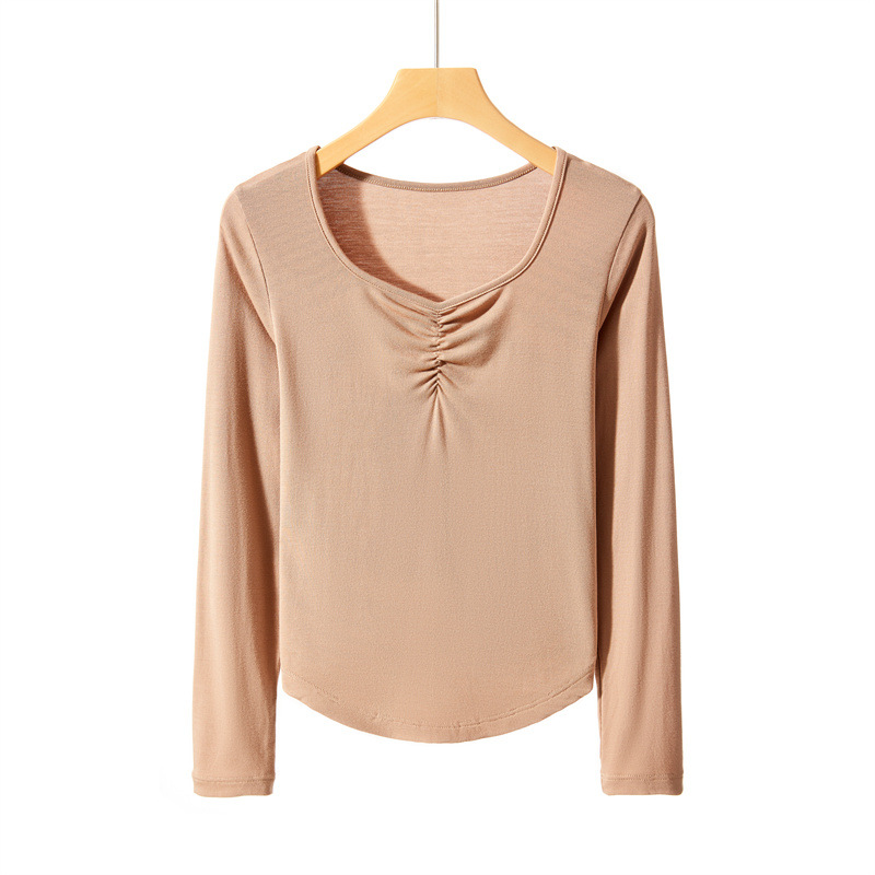 Women's V-neck Woolen Knit Bottoming Shirt Fall And Winter Inner Wear Long Sleeve