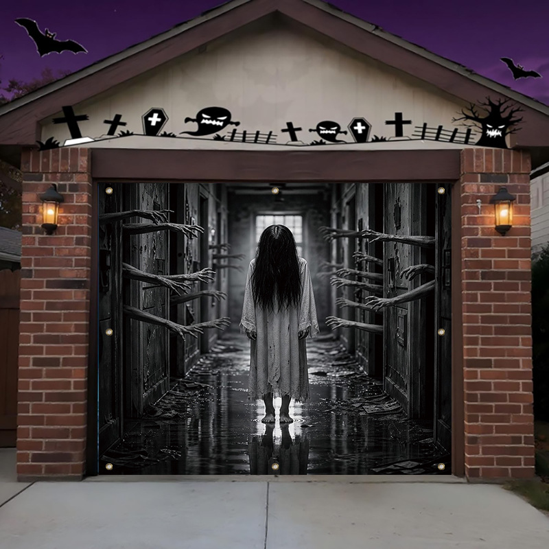Skull Pumpkin Lantern Decorative Banner