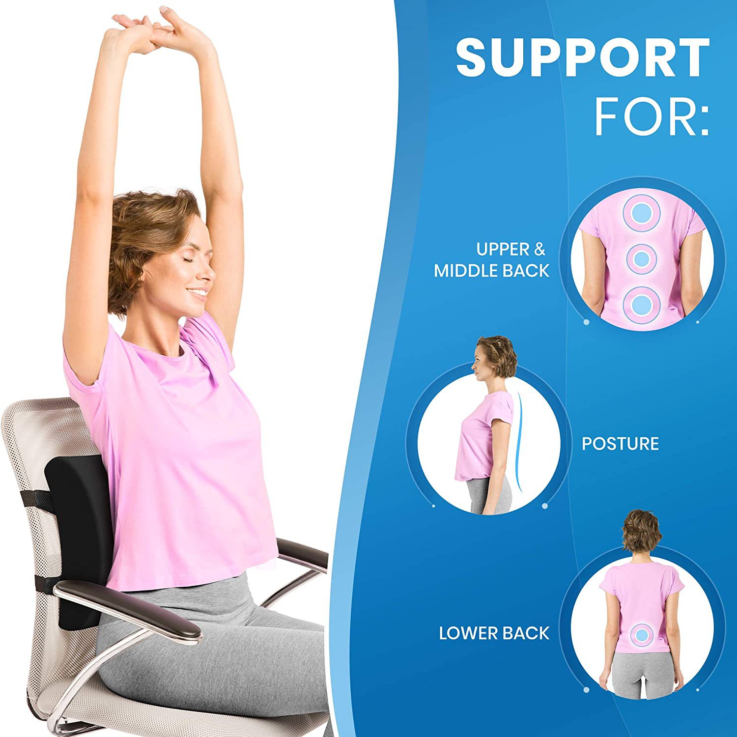 Title 3, Lumbar Support Pillow Automotive Waist Cushion