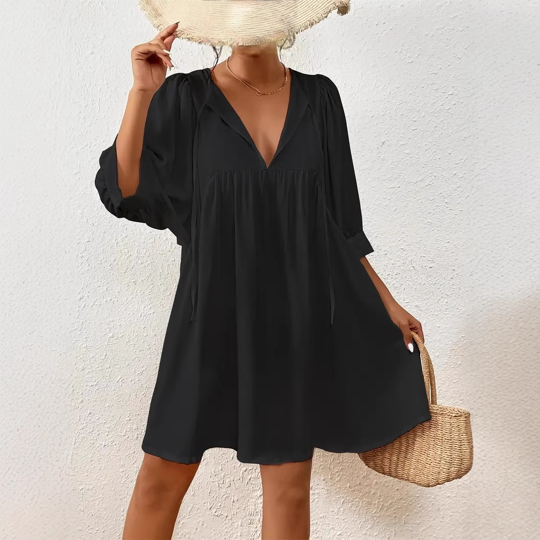 Women's Lantern Sleeve Temperament Wild Dress