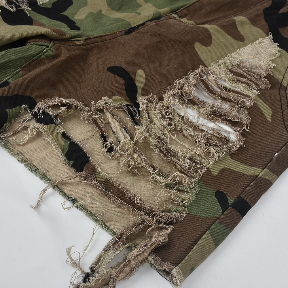 Title 20, Pantalon taille haute camouflage avec lavage pe...