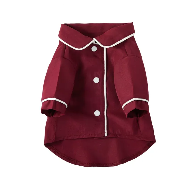 Pet Pajamas Dog Pajamas Small Dog Cat Clothing Wine Red - Shop at LoveMi
