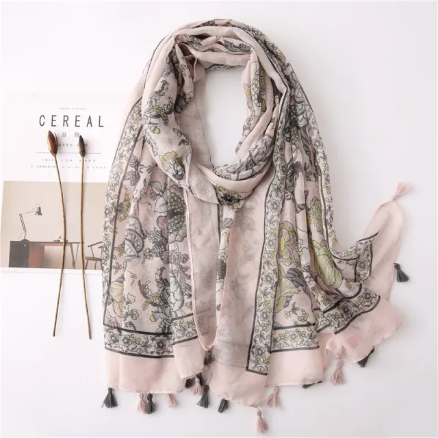 Japanese Style Artistic Fresh Cotton And Linen Scarf Retro Patchwork Bohemian Cashew Print Sl2003008 - Shop at LoveMi