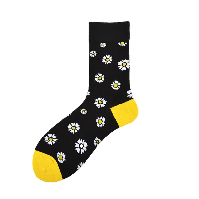 Creative Couple Cotton Mid high Socks Chrysanthemum - Shop at LoveMi