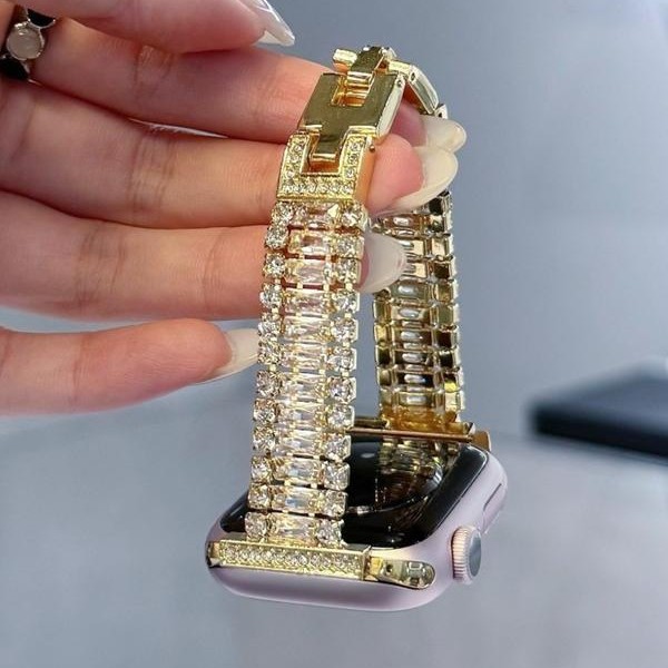 Shiny Zircon Metal Watch Band For Apple Watch Series 10 11 Ultra - Women's Fashionable Strap Accessory 5